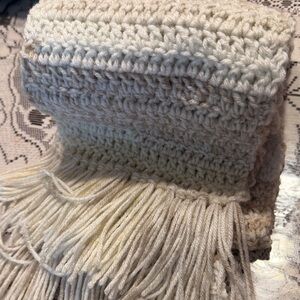 Elegant Cream Crochet Scarf